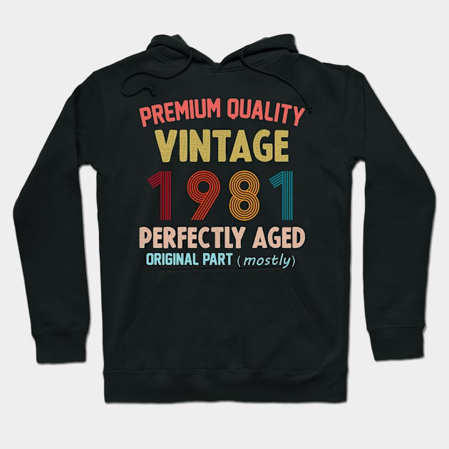 Premium Quality, Vintage 1981 Aged To Perfecttion, Original Part Mostly Hoodie by cristikosirez